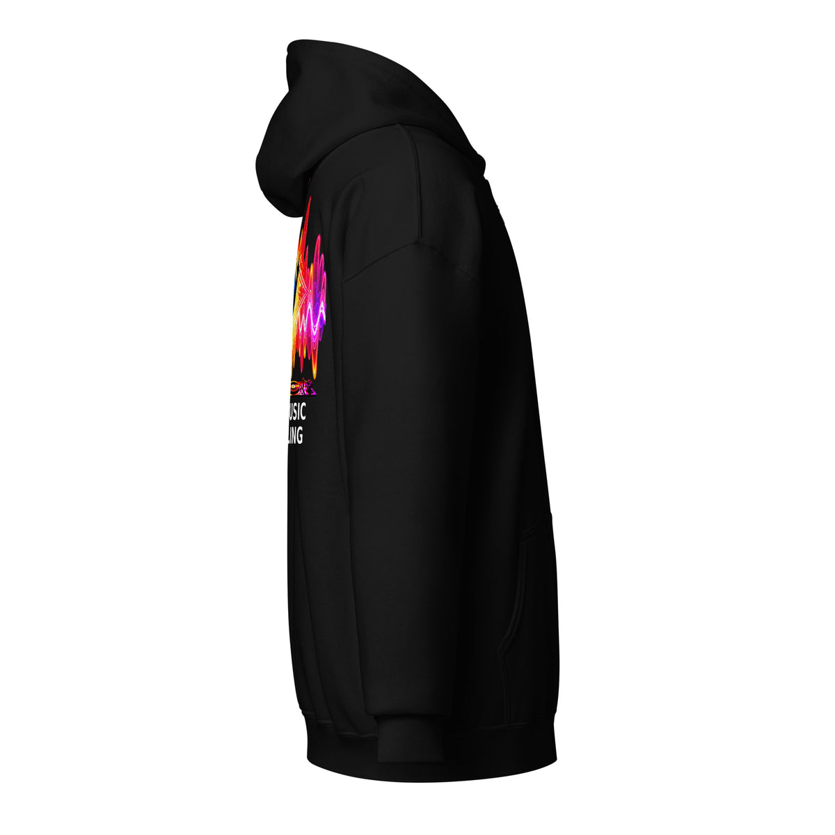 DJ Leslieson “House Music Is A Feeling” unisex zip hoodie in Black, right side view